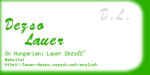 dezso lauer business card